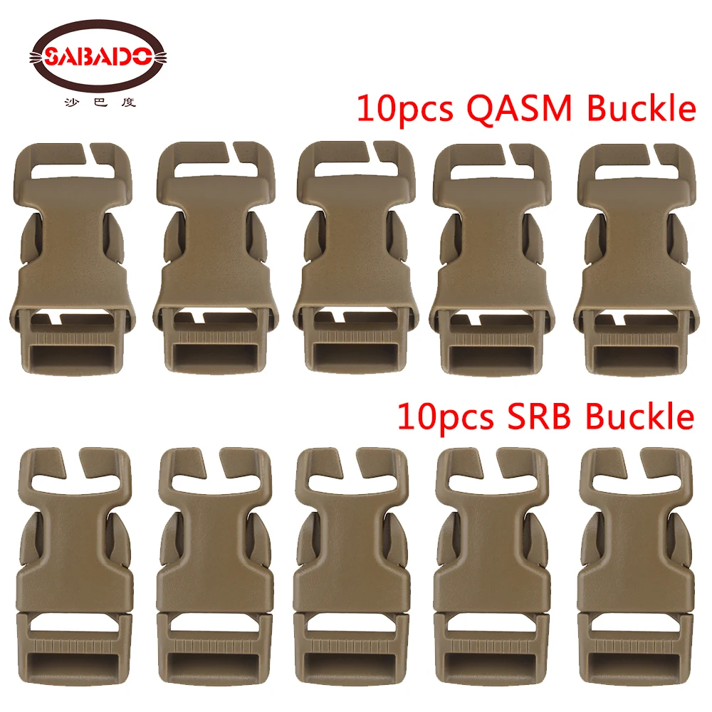 10 Pcs 1'' SRB QASM Buckles Side Release Buckle Quick Attach Surface Mount CS Hunting Gear Airsoft Vest Modular Attachment Point