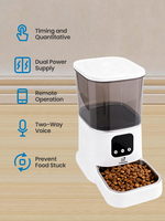 WiFi Smart Pet Feeder with Camera, 1080P HD Video, APP Control for Cats Dogs, Auto Food Dispenser with Voice Message, Large 6L C