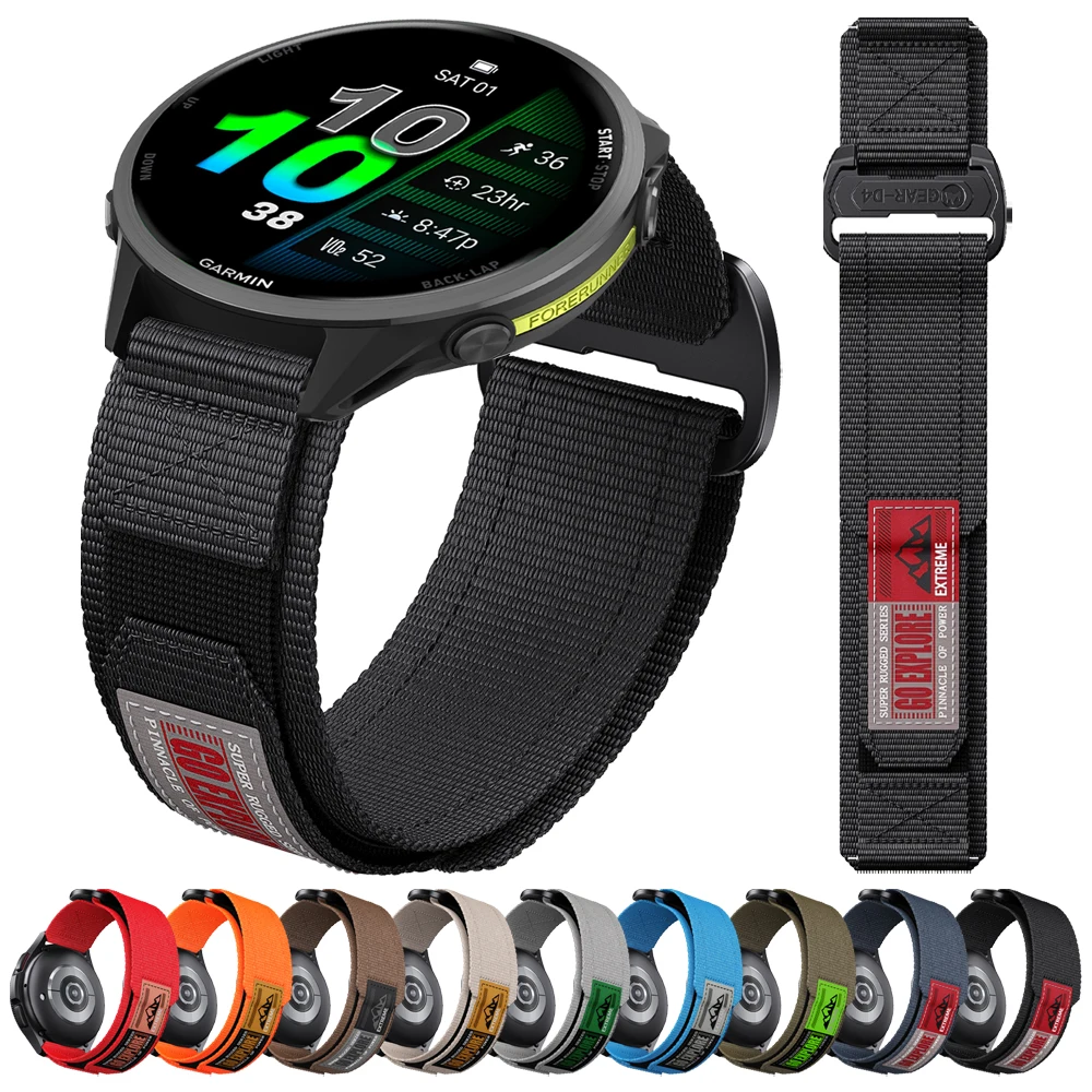 Sport Tactical Nylon Strap For Garmin Forerunner 970 965 955 945 935 745 Replacement Watch Band Wristband Bracelet Accessories