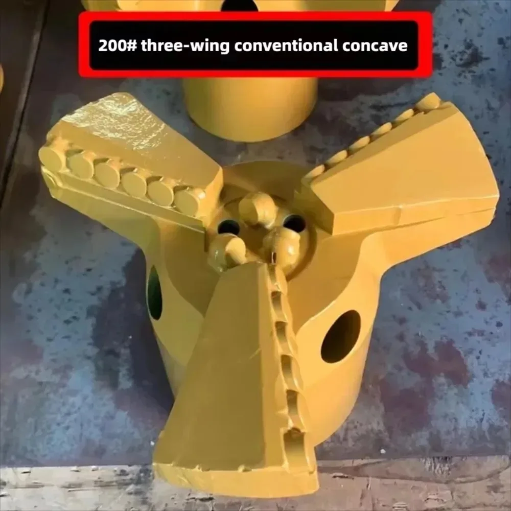 

High Abrasion Resistant Non Coring Concave Three Blades PDC Drill Bit For Water Well Geological Exploration Work