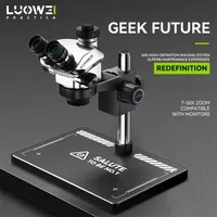 LUOWEI TR02-B3TV Trinocular Stereo Microscope 7-50X Microscope HD Continuous Zoom Microscope Flying Line Mobile Phone PCB Repair