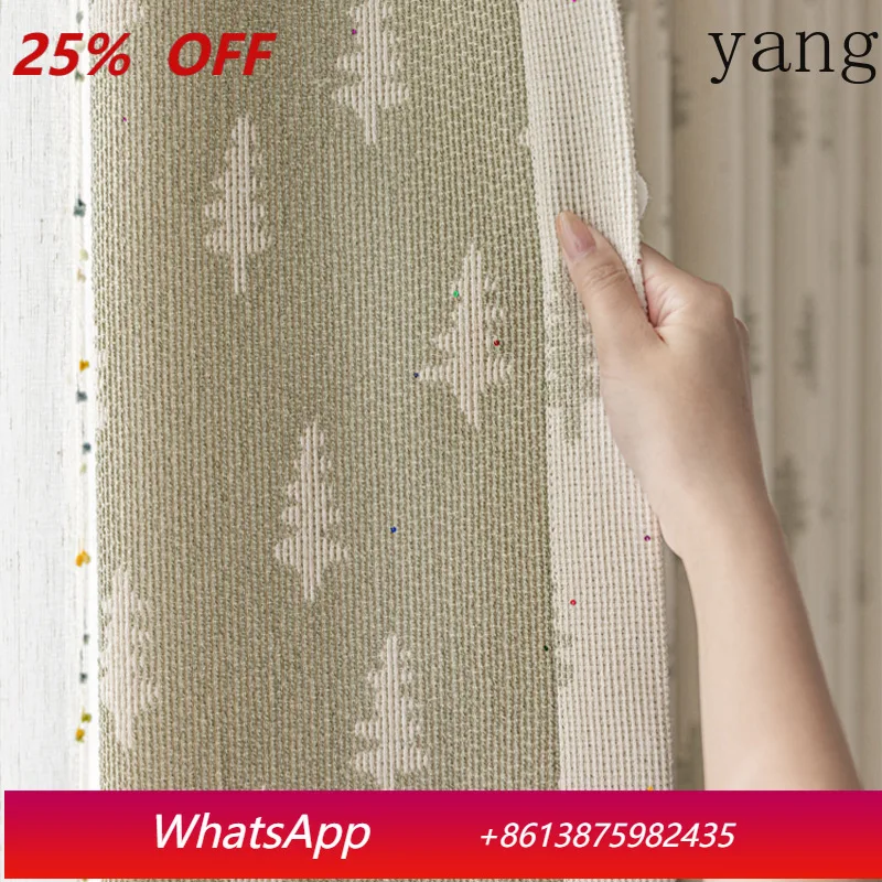 

Yjq cotton and linen jacquard study cream wind environmental protection curtain