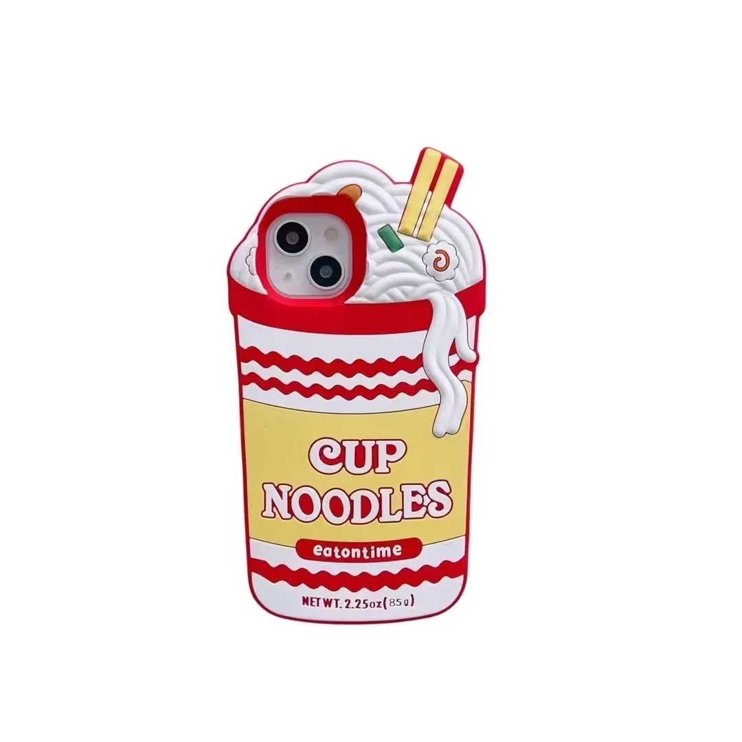Modische, lustige 3D-Cup-Noodles-Hülle für iPhone 15 14 13 12 11 Pro X XS Max XR 7 8 6 6S Plus SE 2020 2022, weiche Silikonhülle – Detail 8