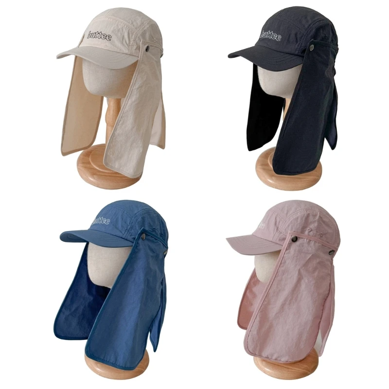 

Y1UB Child Removable Shawl Cape Sun Hat Caps for Outdoor Fun Summer Fashionable