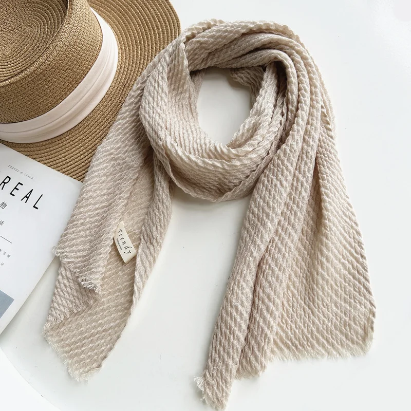 

Solid Color Small Cotton Scarf Women Autumn Neck Guard Silk Winter Shawls Pashmina Muslim Hijab Foulard Lady Head Scarves Pareo