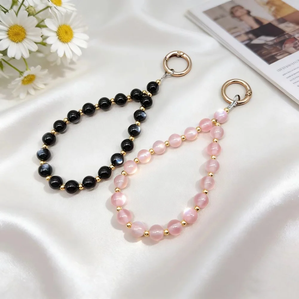 Fashionable and personalized cat eye stone bead phone hanging chain, wrist chain, bag, keychain, pendant for women