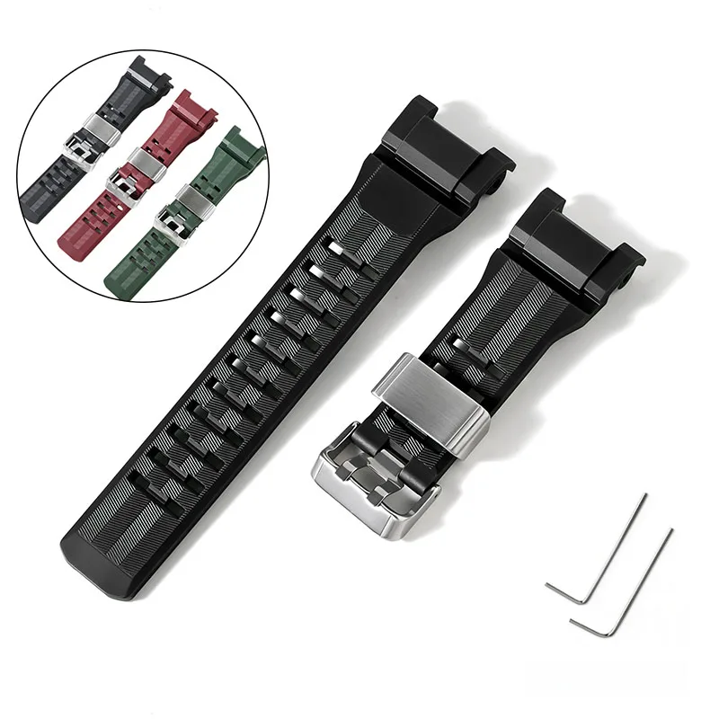 Correa de reloj de resina para Cassio G-SHOCK GWG-B1000, correa de reloj con borde de acero TPU, pulsera suave impermeable para hombre, accesorios para reloj, pulsera