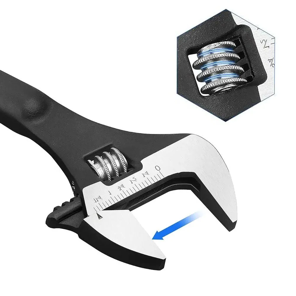 

2pcs Heavy-Duty Spud Wrench Set Adjustable Wrench With Crowbar Tip 12inch 16 Inch Adjustable With Hammer Head & Roll-Up Bag