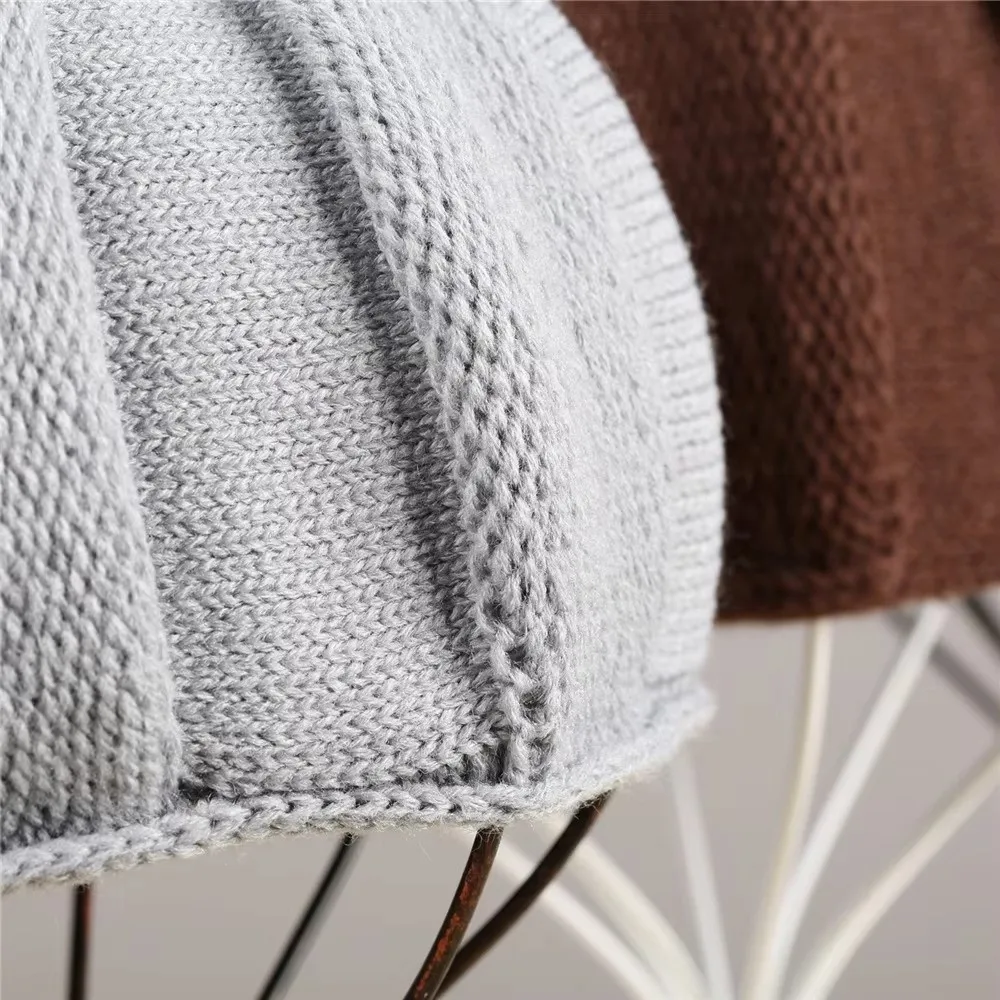 Fashion Spire Knitted Beanie Hat Twist Solid color Nipple Hat Warm Korean Style Pullover Hat Adult