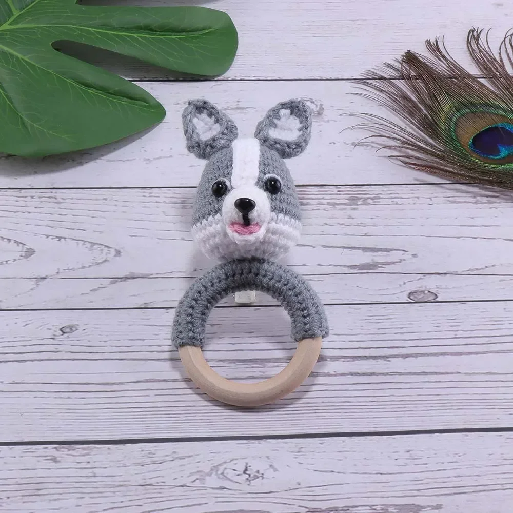 Accesorios de madera para tomar fotos de bebé, pulsera de punto con forma de Animal, regalo de cumpleaños, accesorios de fotografía, recuerdo