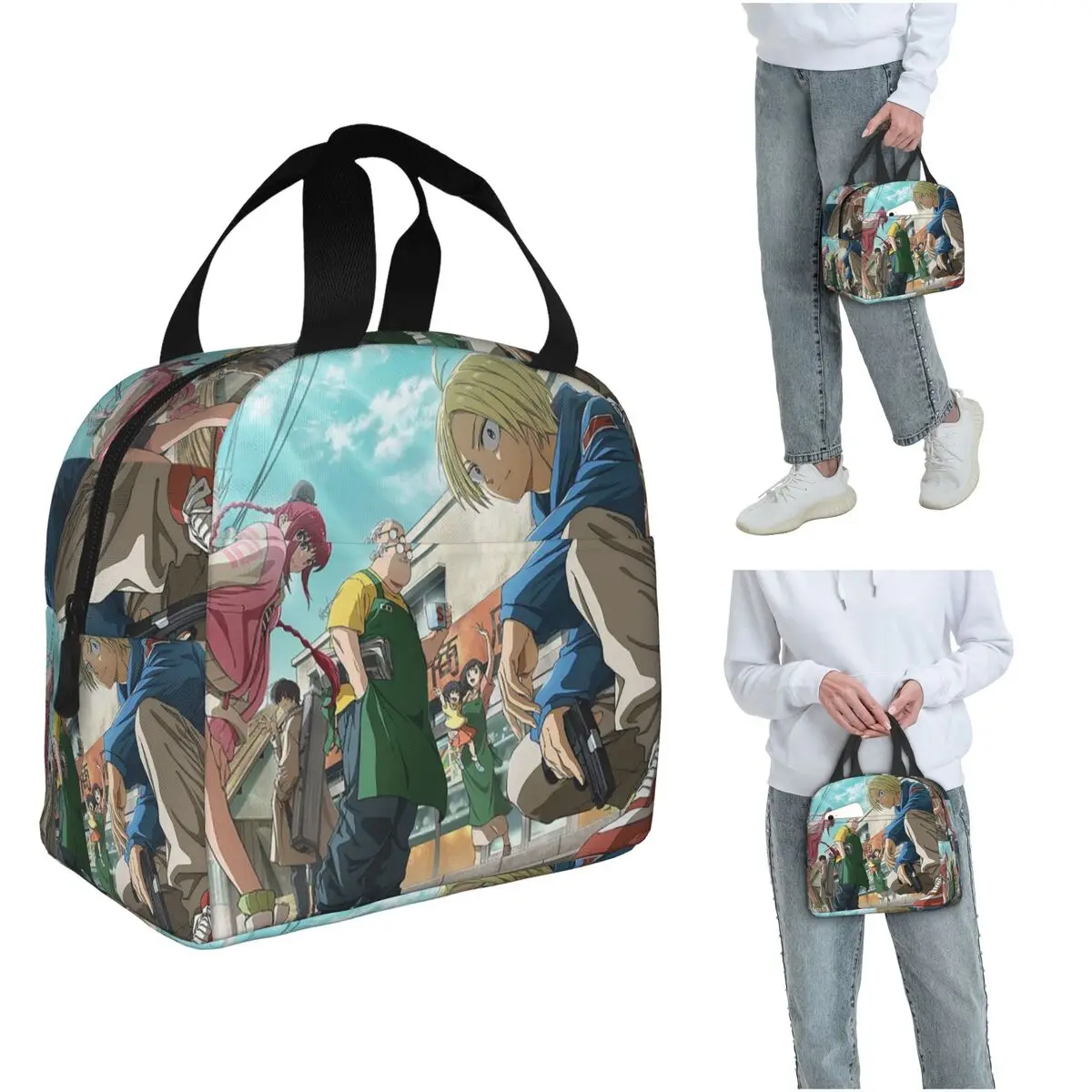 

Anime Sakamoto Days Insulated Lunch Bag for Kids School Cooler Thermal Food Box Tote Portable Lunch Boxes Container