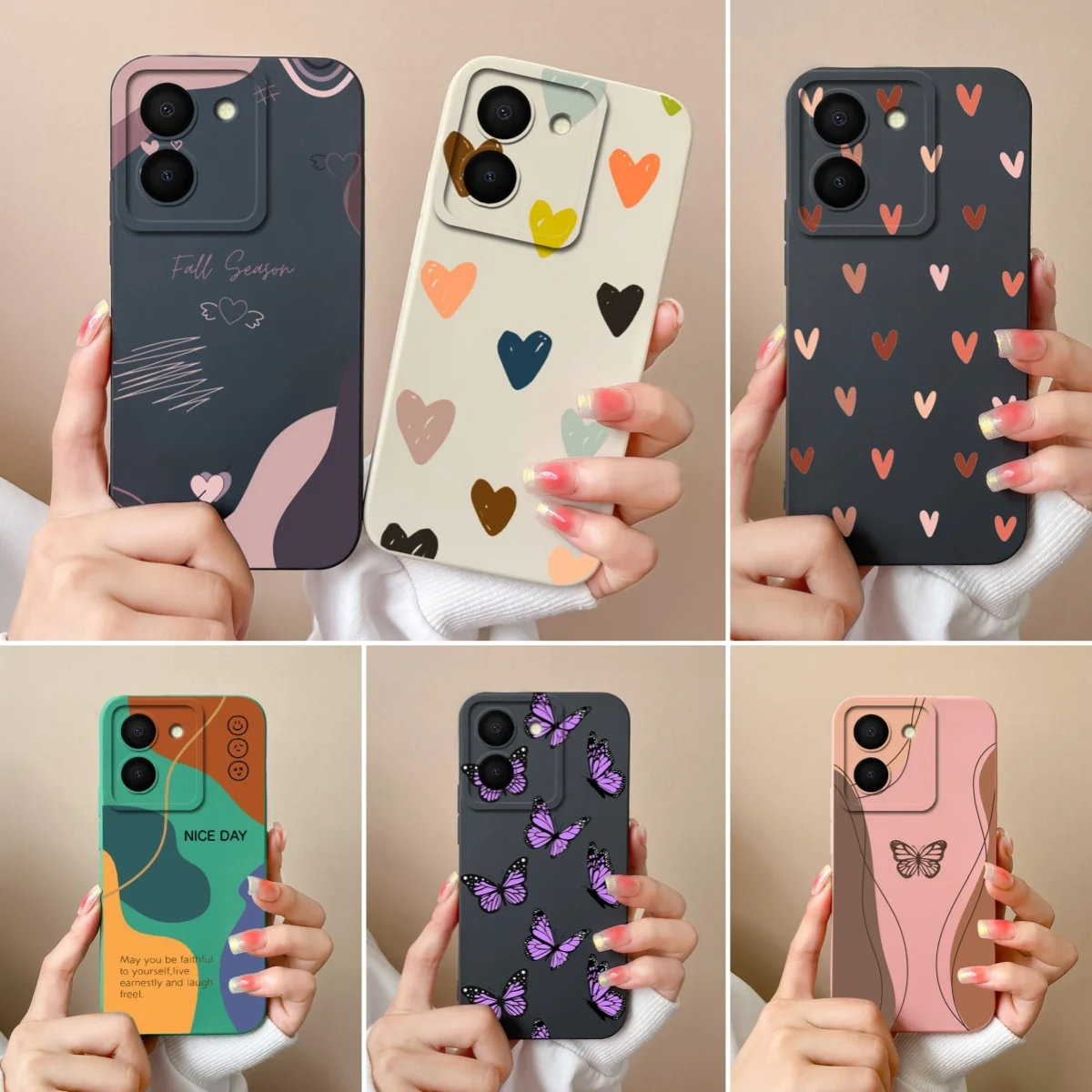 For Vivo Y36 4G 5G Phone Case Love Heart Liquid Silicone Camera Protection Anti Choc Back Cover For Vivo Y 36 VivoY36 Funda Gift