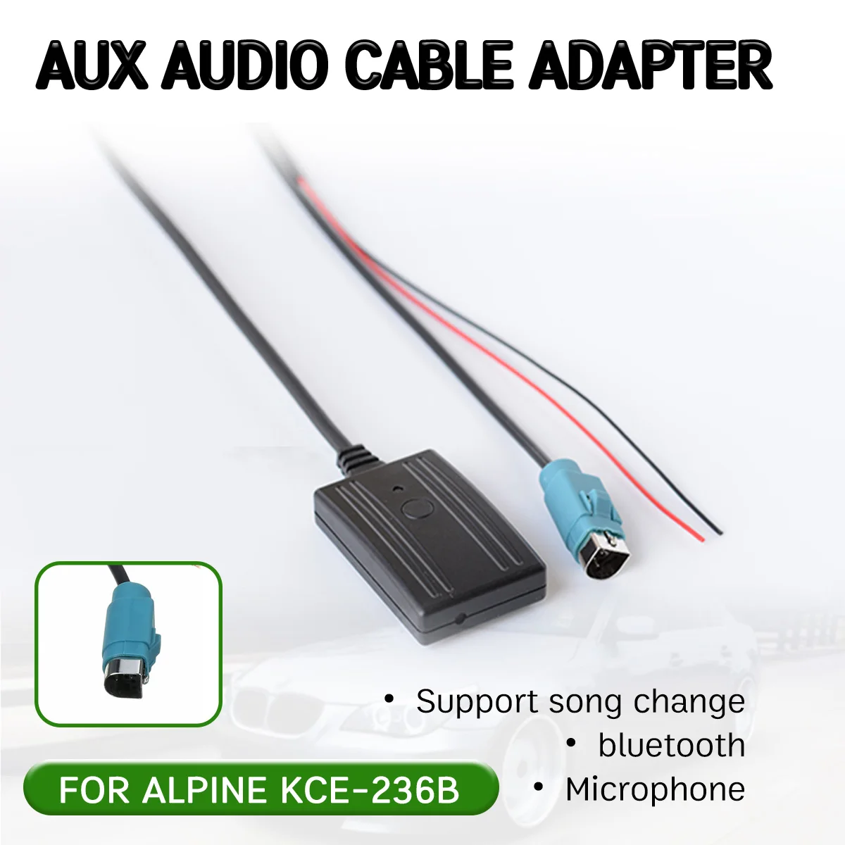 

bluetooth Aux Receiver Cable Adapter for For Alpine CD Host KCE-236B 9870/9872 Hands-free Hifi aux module