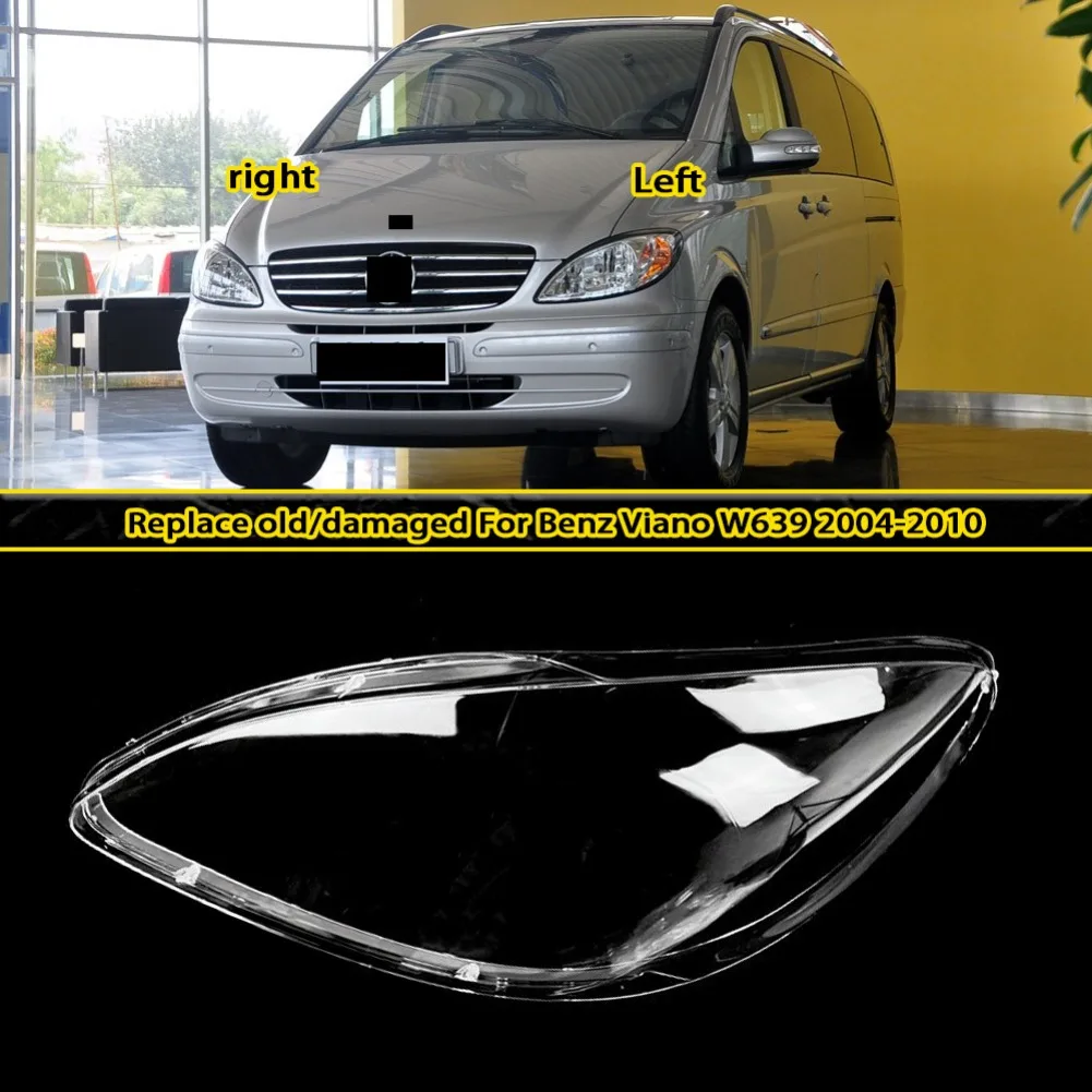 

Headlight Lens Plexiglass For Mercedes-Benz Vito Viano W639 2004-2010 Headlamp Cover Transparent Replace Original Lampshade