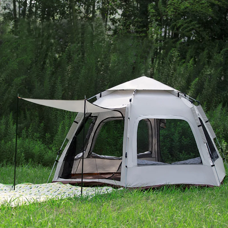 

Large Family Cabin Tent 8 Person, 2 Doors and 4 with Mesh, Straight Wall, Waterproof, Big Tent for Outdoor, Camping