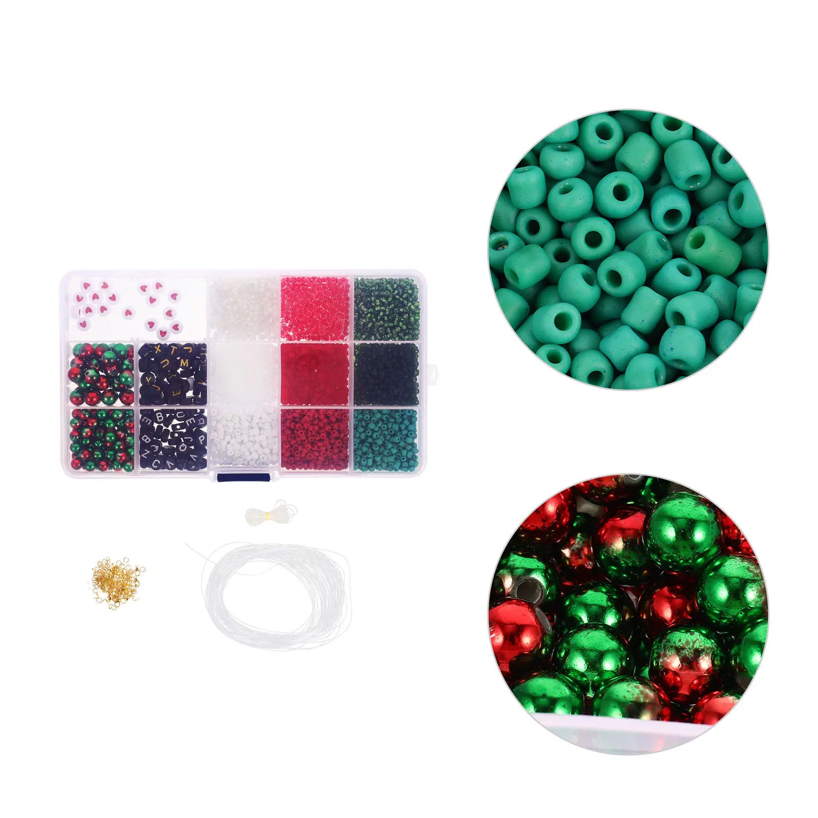 1Set Christmas Earring Bead Kit Acrylic Alloy DIY Jewelry Making Beads Bracelet Necklace Accessories Craft Gift Set