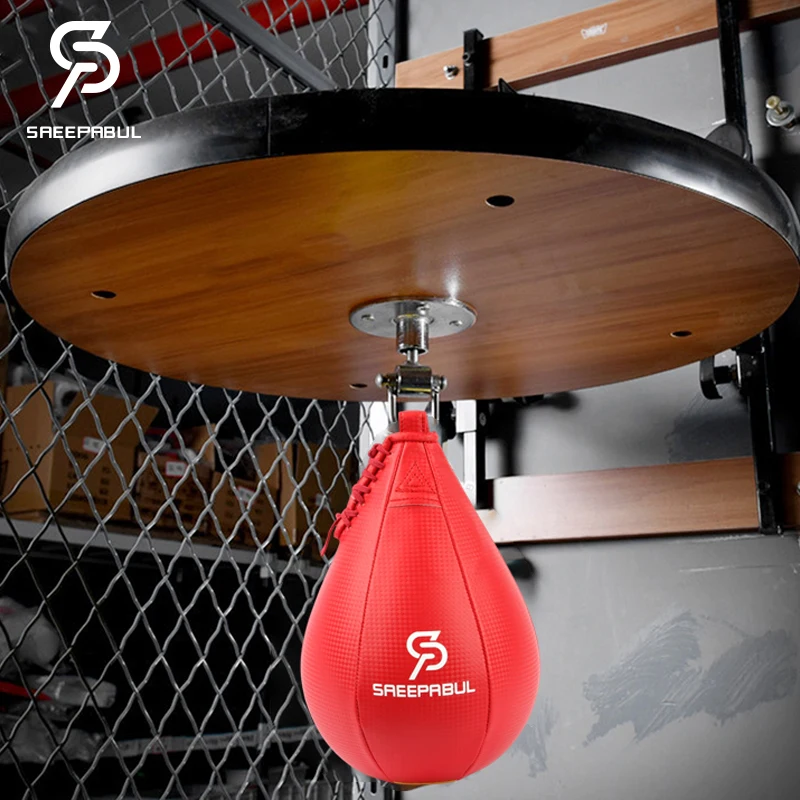 Palla da boxe a forma di pera PU Speed Ball con sacco da boxe girevole Boxeo Speed Bag Punch Fitness Training Ball Gym Exercise Accessor