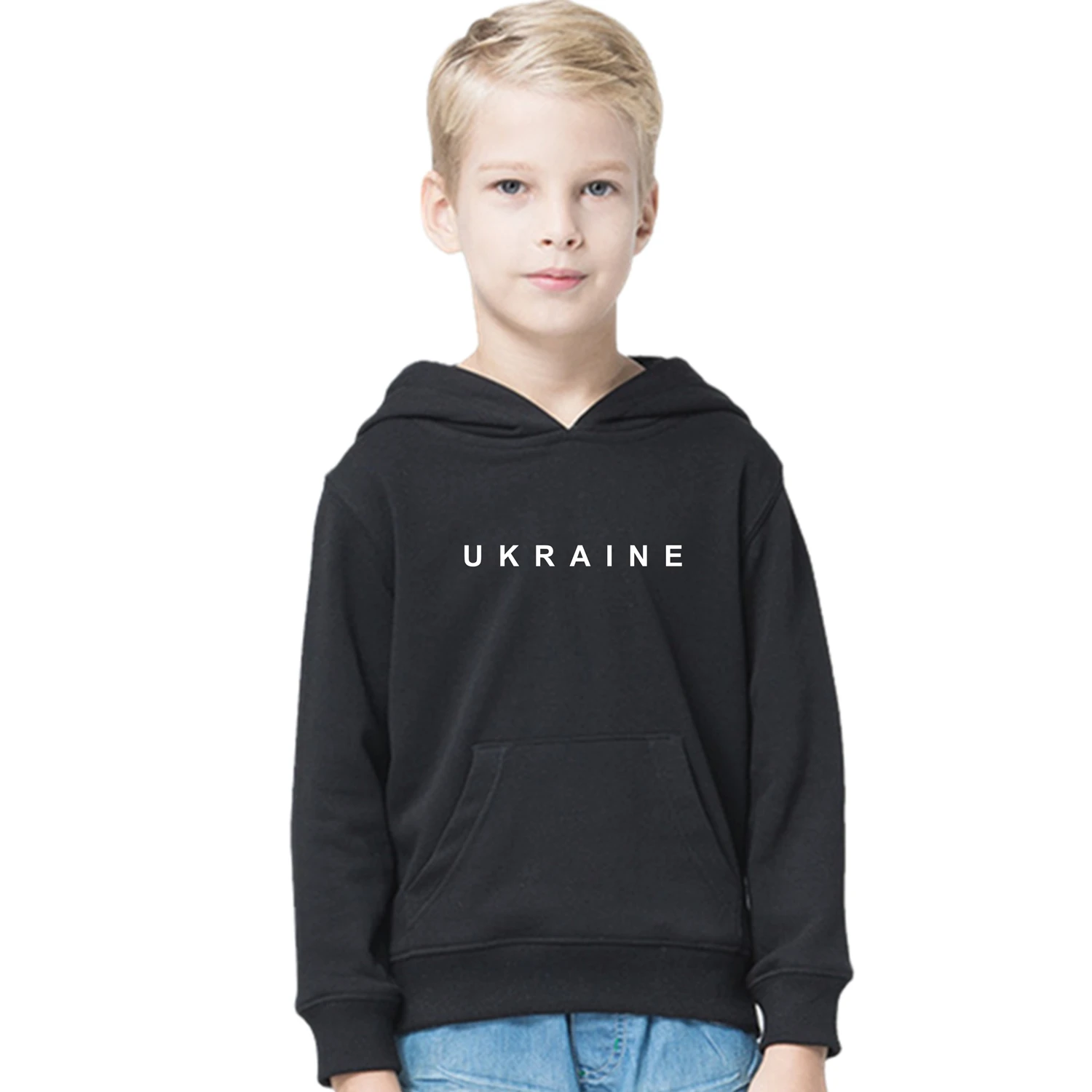 

Ukraine Winter Thick Fleece Hoodies Patriotism Style Kid's Hoody Baby Boutique Top Kids Gift