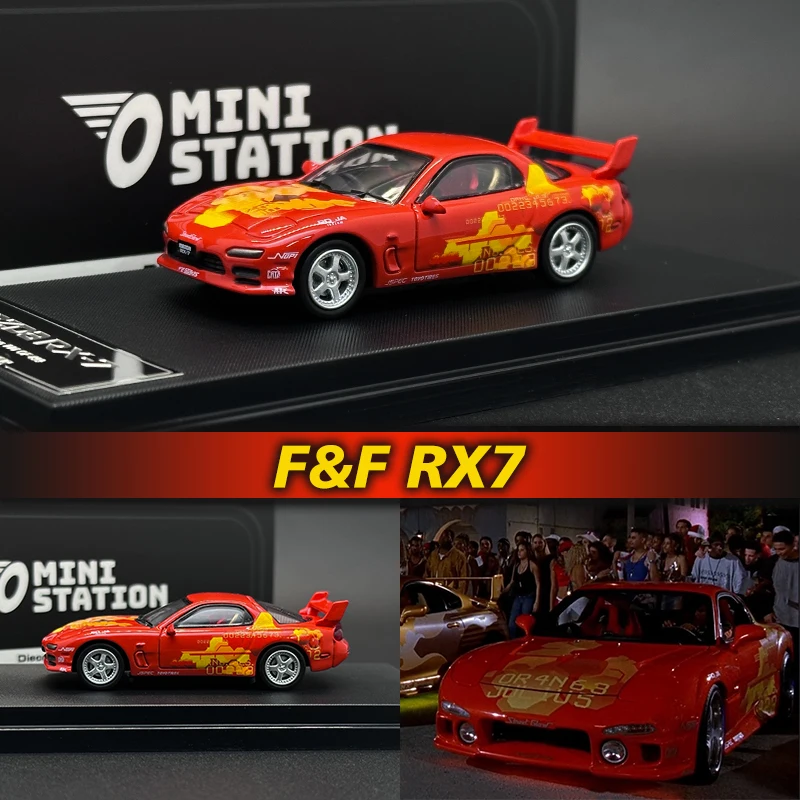 

MiniStation 1:64 RX7 Fast Furious Diecast Diorama Car Model Collection Miniature Toys