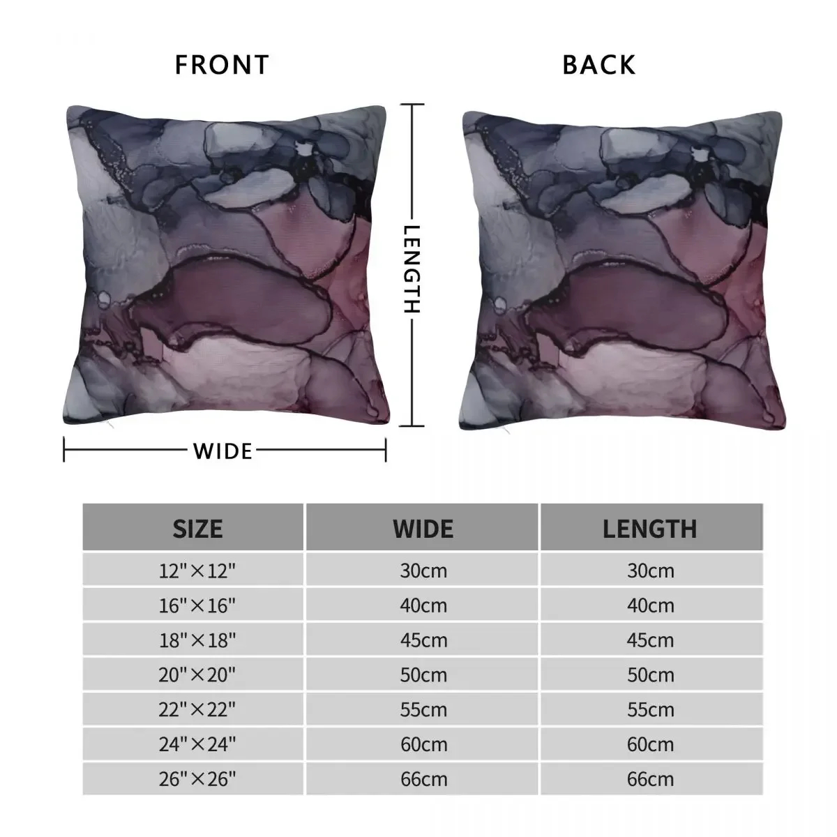 Payne's Grey Mauve Pink Abstract Art Pillowcase Polyester Linen Velvet Printed Zip Decor Sofa Seater Cushion Cover