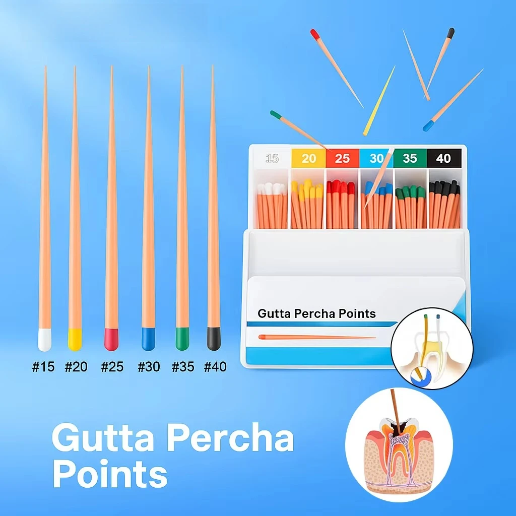 5 Boxs Professional Gutta Percha Points Root Canal Obturation Bars #15-#40 Sterilizable Endo Materials for Root Canals Dentist