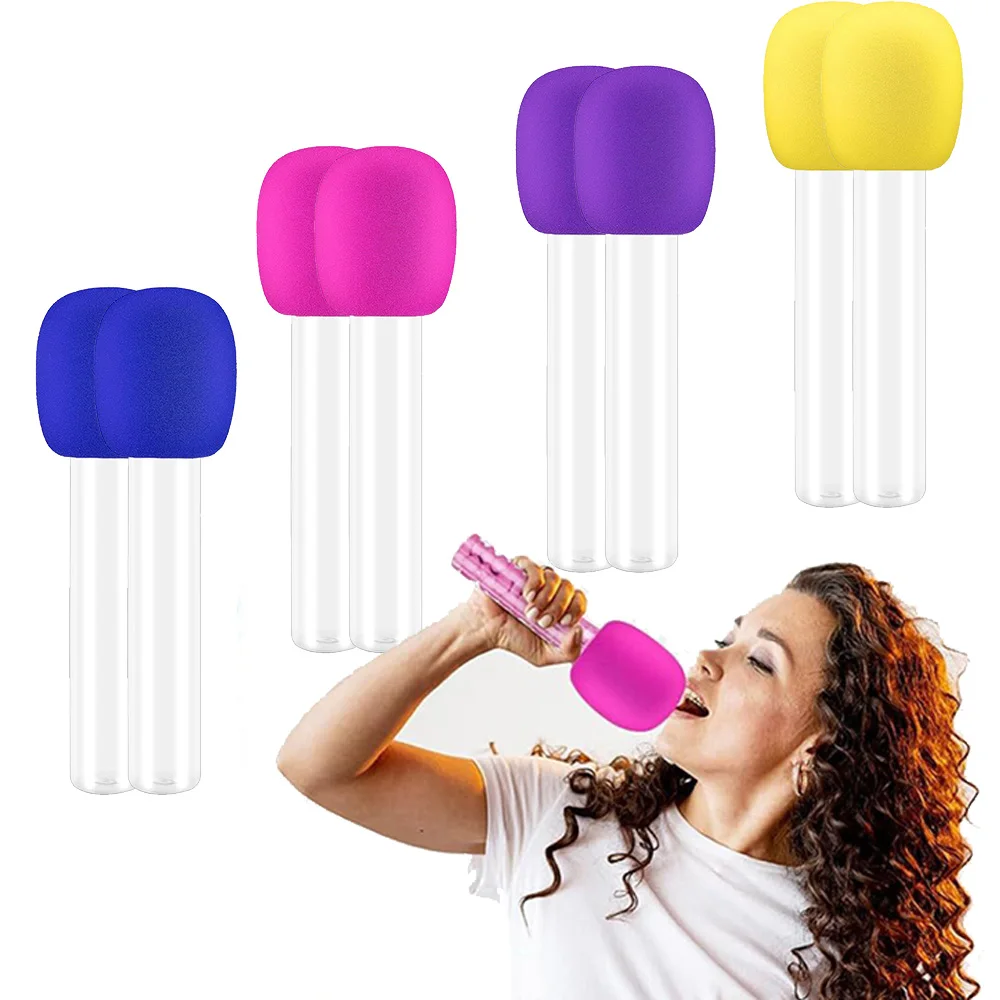 Tubos de Caramelo con Micrófono, Caja de Dulces de 4 Colores, Decoración para Fiestas de Cumpleaños Infantiles con Música Disco, Regalos para Niños