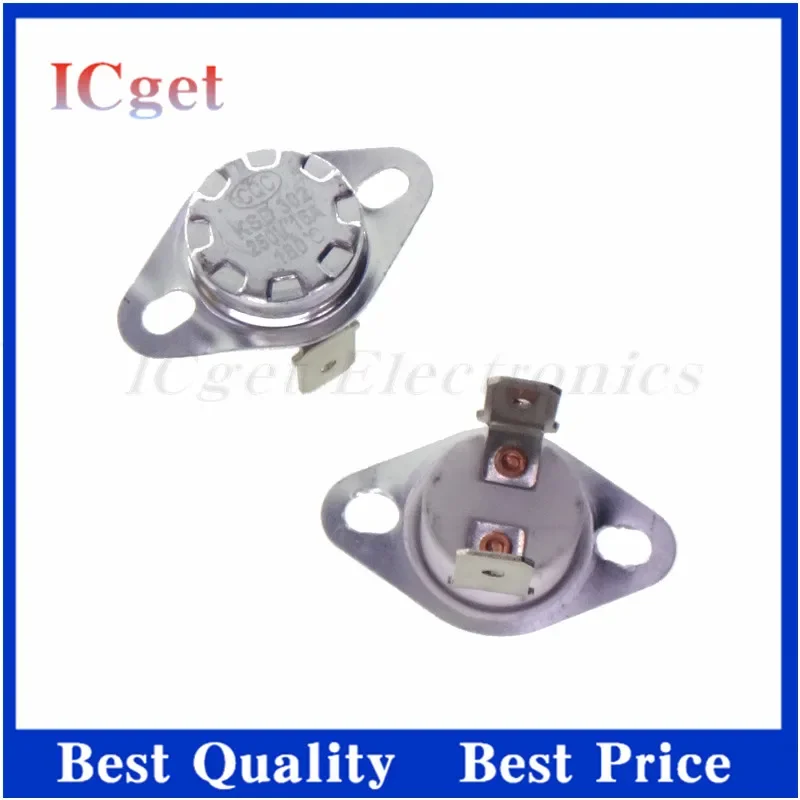 2pcs KSD302 16A 250V Ceramic KSD301 Normally Closed Temperature Switch Thermostat  40 55 65 75 90 100 110 120 140 150 180 190C C