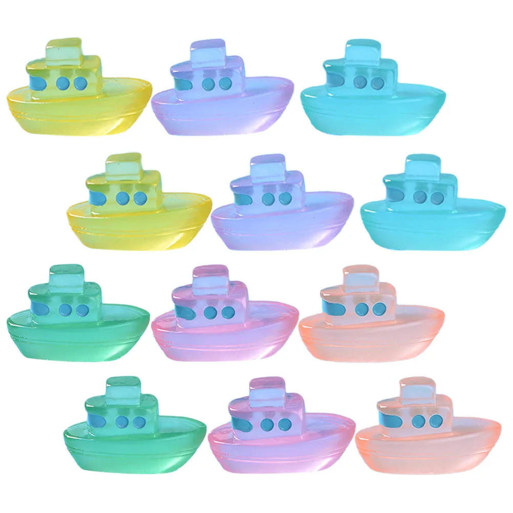 

Decorations Luminous Cruise Ship Ornament Boat Toy Desktop Resin Floating Miniature