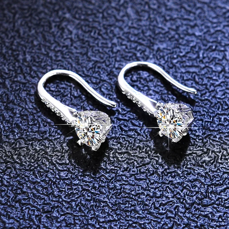 18K Gold Inlaid Moissanite Earrings Snowflake PT950 Platinum D-color VVS1 Clarity Diamond Fashion Accessories Jewelry Earrings