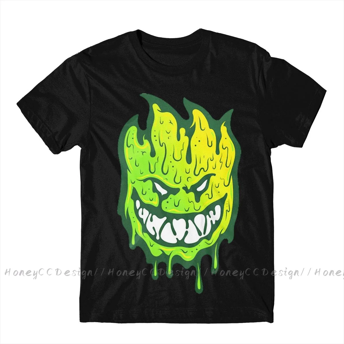 Spitfire Cool Skate Green Slime Fuuny Print Cotton T-Shirt Camiseta Hombre For Men Fashion Streetwear Shirt Gift