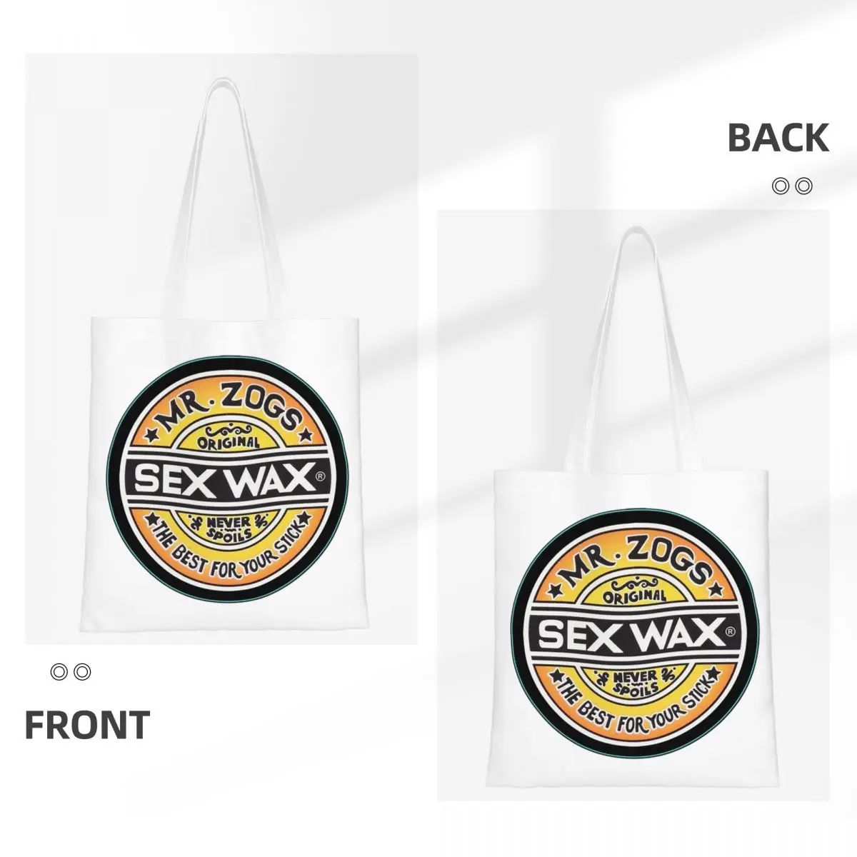 Mr. Zog Surfing Sex Wax 3 4 Bolsas de compras Lona El bolso de mano plegable para niñas Bolso de hombro Bolso de viaje