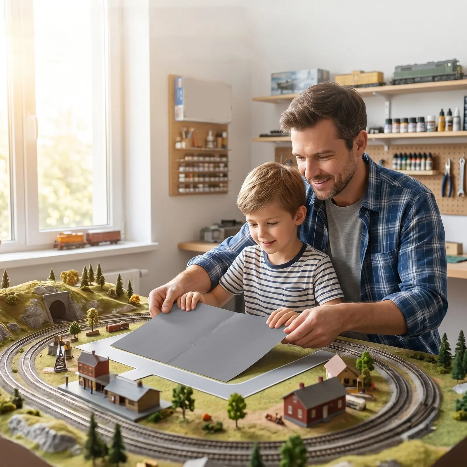 5 Sheets Sand Table Architectural Road Stickers Self Adhesive Gray PVC Realistic Train Track Scenic Decals for Detailed Diorama