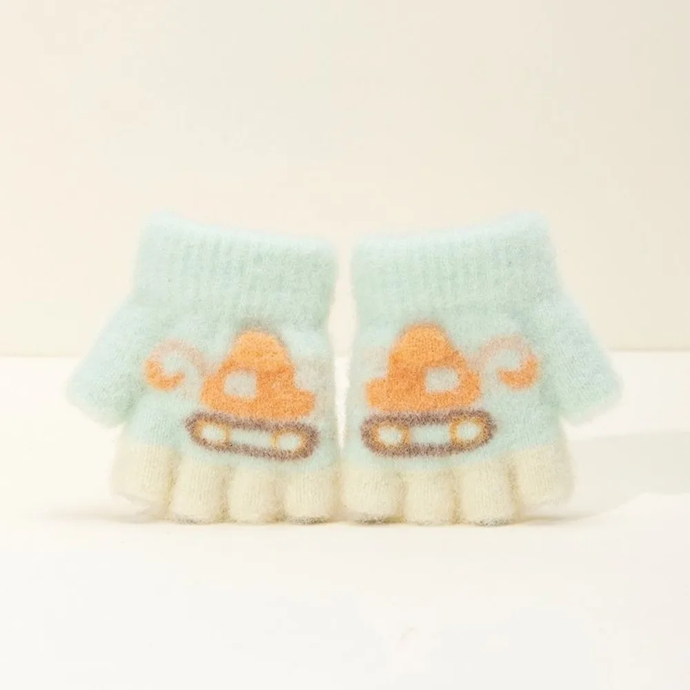 

Модные милые детские перчатки с героями мультфильмов, вязаные морозостойкие варежки с полупальцами, ветрозащитные теплые перчатки, осень-зима