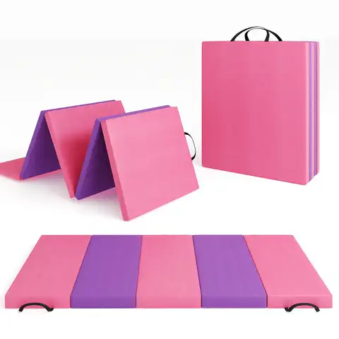 Gymnastics Mat,4-/5-fold Exercise Mats, Gymnastics Tumbling Mats, Thick Portable Home Gym Floor Pad for Yoga, Pilates, Aerobics