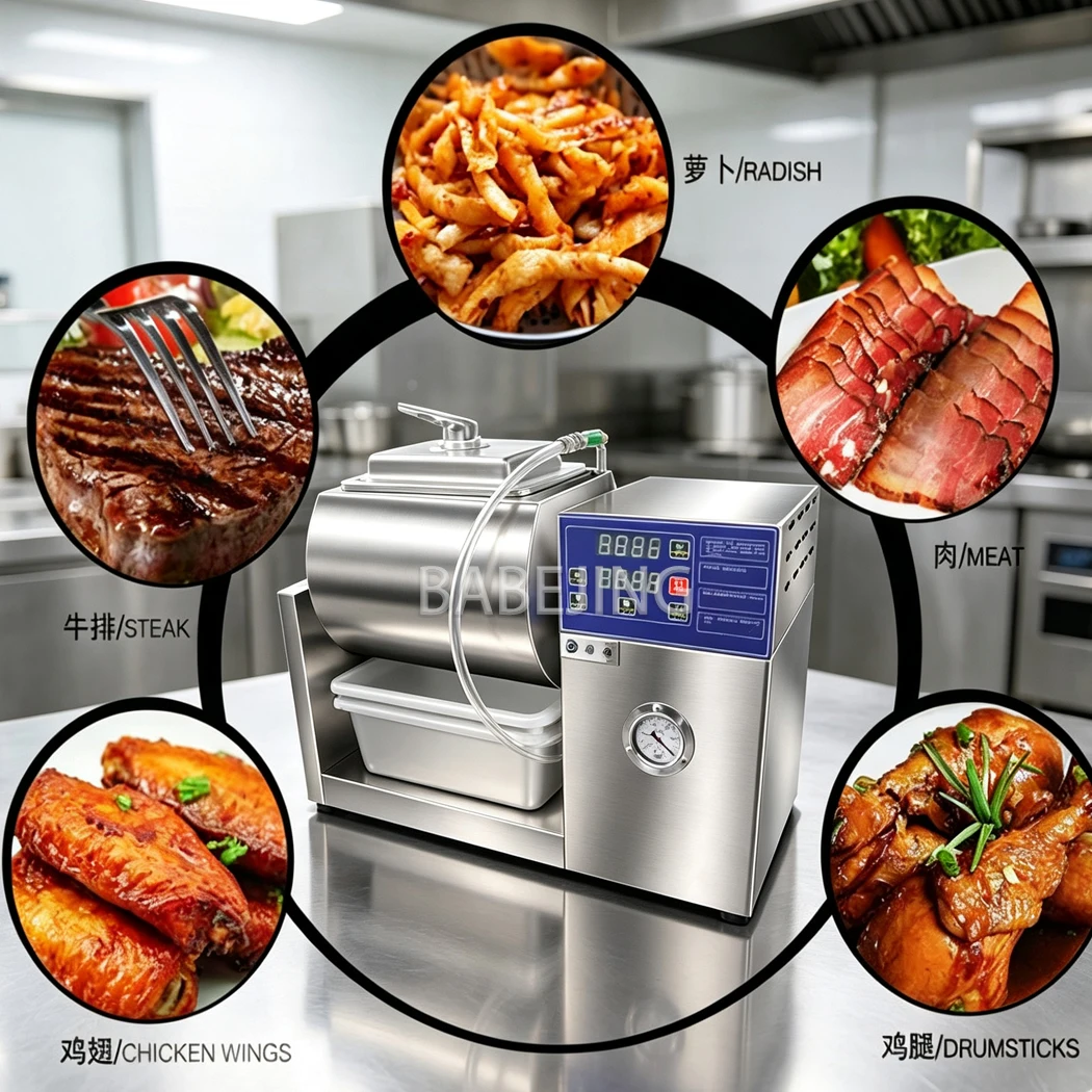 Commercial Vacuum Marinating Tumbler Electric Meat Curer 18L for Beef Pork Chicken Catering Preparation