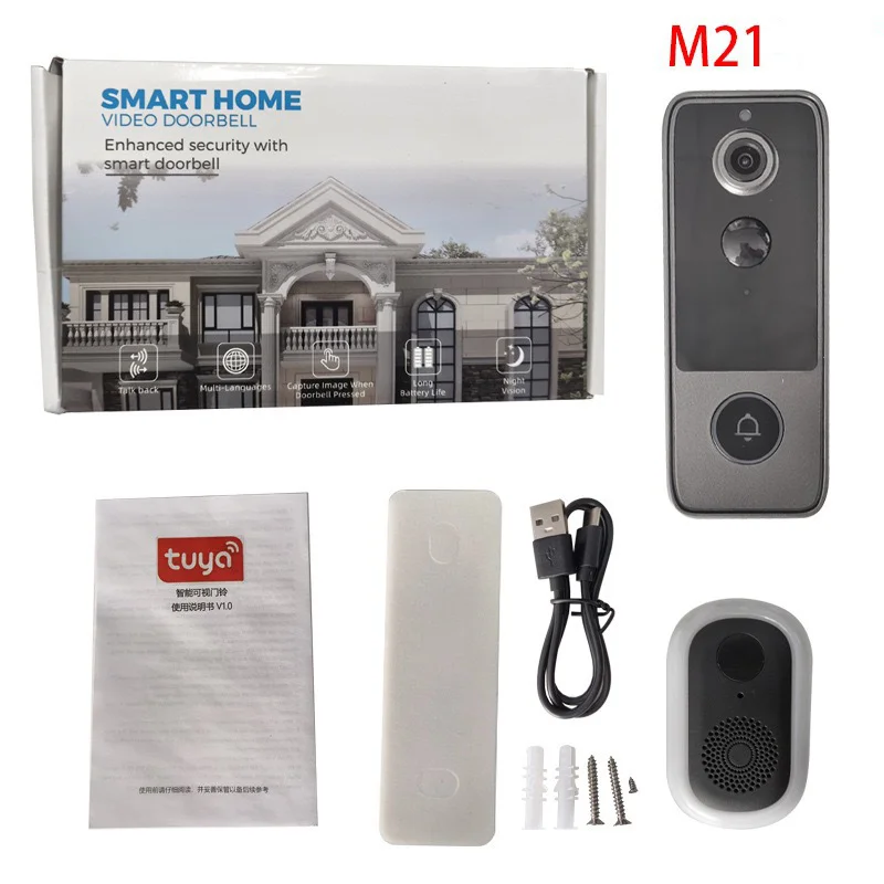 Smart Remote Monitoring Doorbell Wifi Night Vision Wireless Rechargeable APP Remote Monitoring Easy Installation Monitor Doorbel