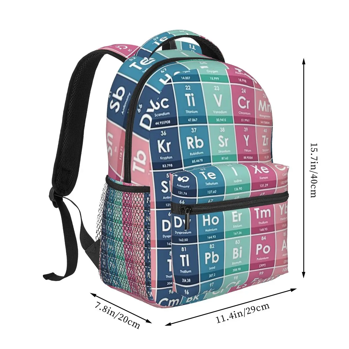 Elements Of The Periodic Table 2 Backpacks Boys Girls Bookbag Students School Bags Travel Rucksack Shoulder Bag Large Capacity