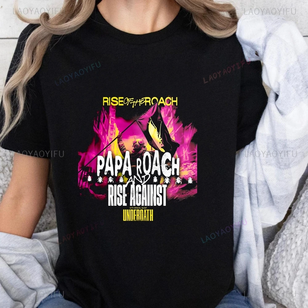 طبق الاصل بابا الصرصور الفرقة تي شيرت مطبوع توب بابا روتش YK2 Harajuku قصيرة الأكمام للجنسين قميص الجرافيك تي شيرت كبير #6