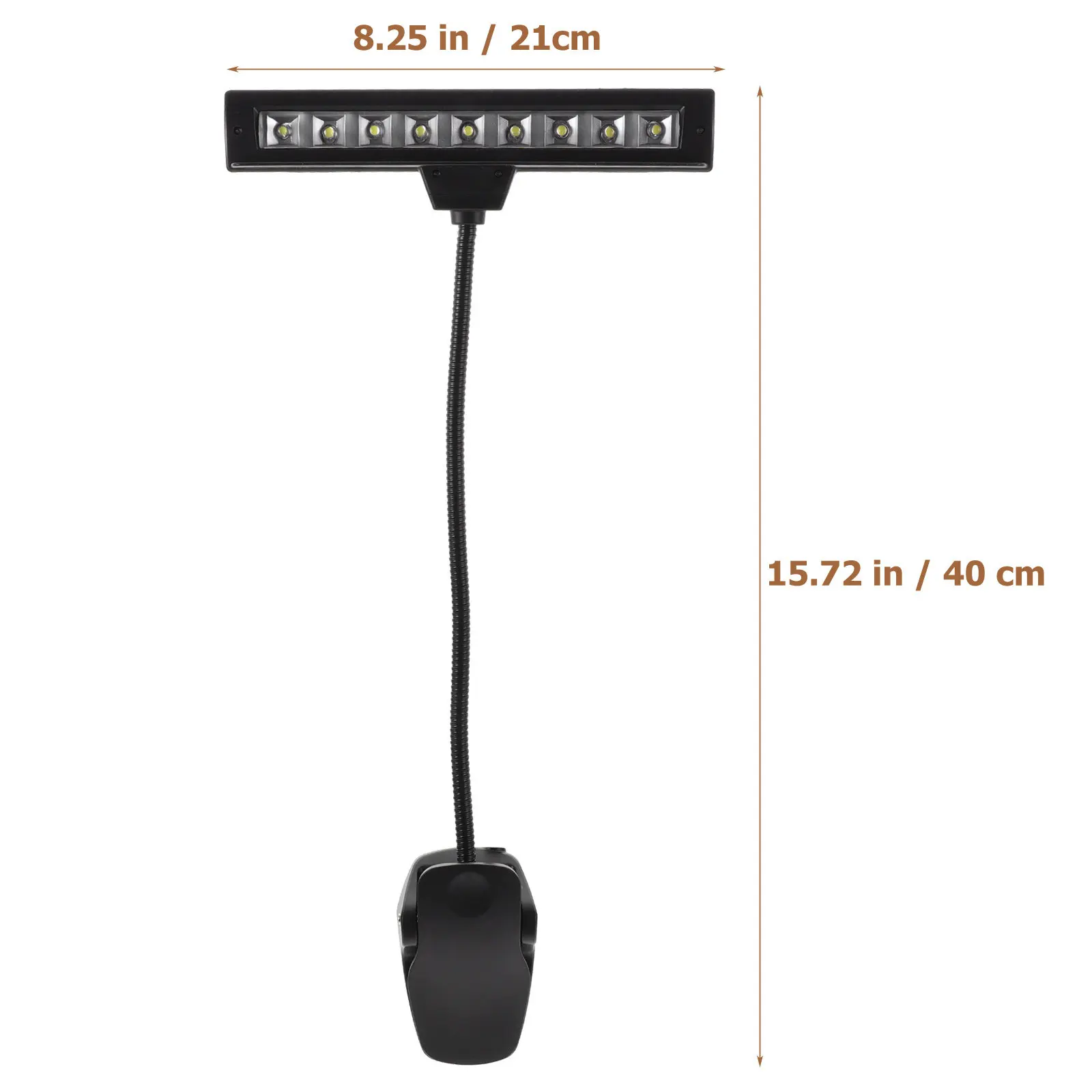 9 LED Music Stand Lamp Clip on Design Portable Lightweight Piano Light with Smart Dimmer Switch Reading Lamp for Craft Table