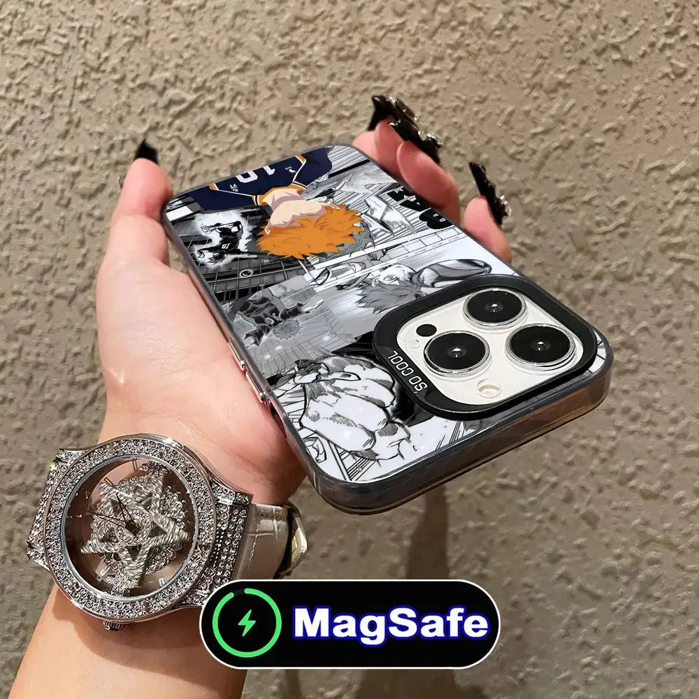 

Чехол для мобильного телефона Haikyuu Hinata для iPhone 16, 15, 14, 13, 12, 11 Pro Max Plus MagSafe, полупрозрачный чехол с цветной печатью для смартфона