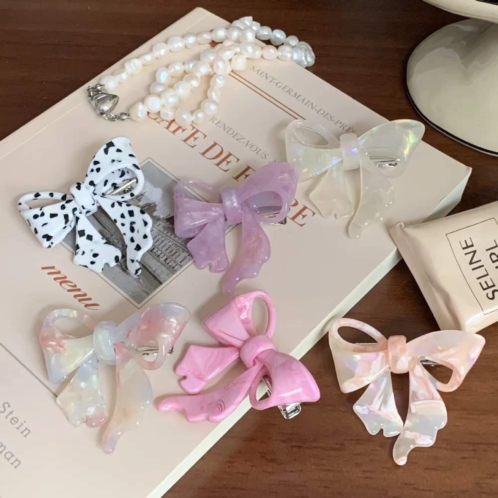 

Sweet Hairpin Bow Hair Clip Hair Claw Barrette Acetic Acid Hairpin Headwear Korean Style Bowknot Duckbill Clip Girls