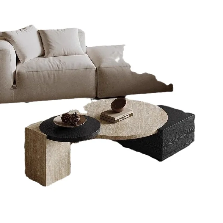 

Coffee table combination modern light luxury minimalist creative household round large