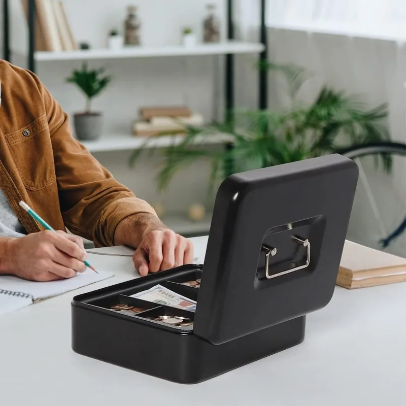 Portable Metal Cash Storage Box with 2 Keys To Unlock Cash Safe Box Home Store Hide Coins Money Jewelry Safe