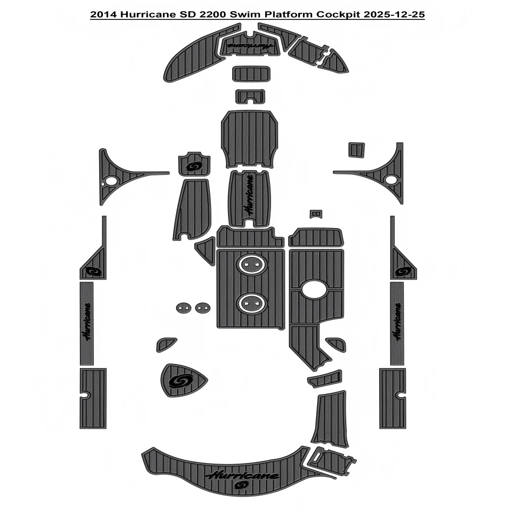 

2014 Hurricane SD 2200 Swim Platform Cockpit Pad Boat EVA Foam Faux Teak Floor Mat SeaDek Gatorstep Style Self Adhesive dnm9h2k