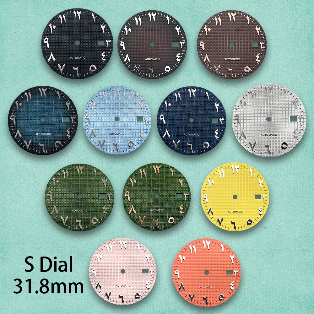 

31.8mm S Logo Arab Oak Dial Fit NH35/NH36/4R/7S Automatic Movement No Luminous Quality Gradient Watch Modification Accessories