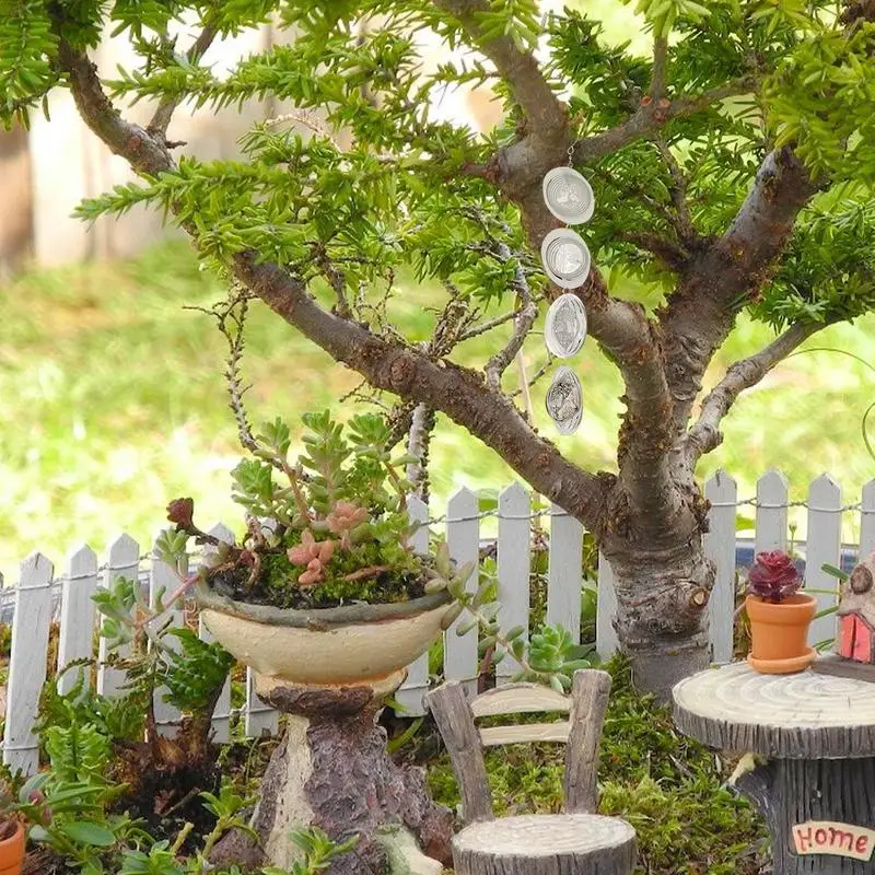 Windchimes Outdoors Decorative Rotating 3D Stainless Steel Windchime Garden Spinners Pendant Lawn Ornament For Patio Home Farm