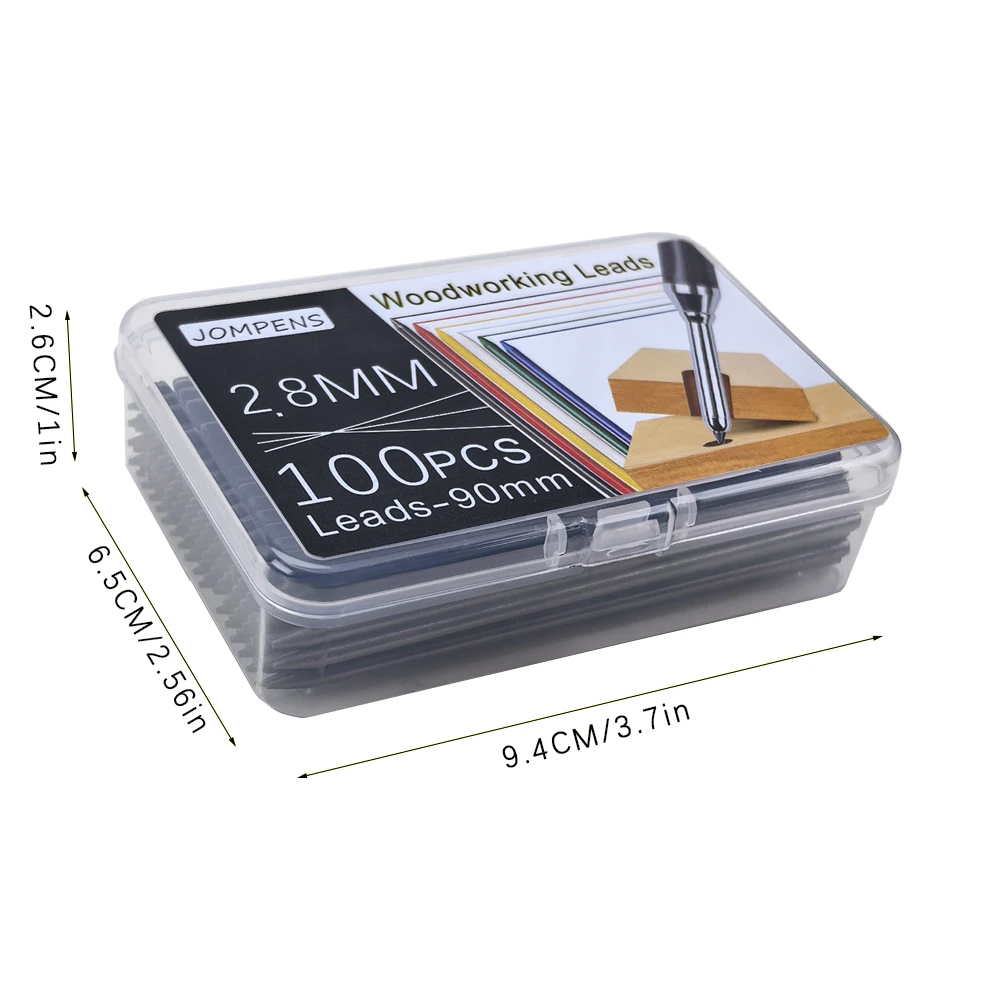 50/100 Teile/schachtel Große Kapazität Mechanische Bleistift Mine 2,8mm Schwarz Rot Gelb Tief Loch Markierung Blei Kern Holzbearbeitung blei Kern – Detail 5