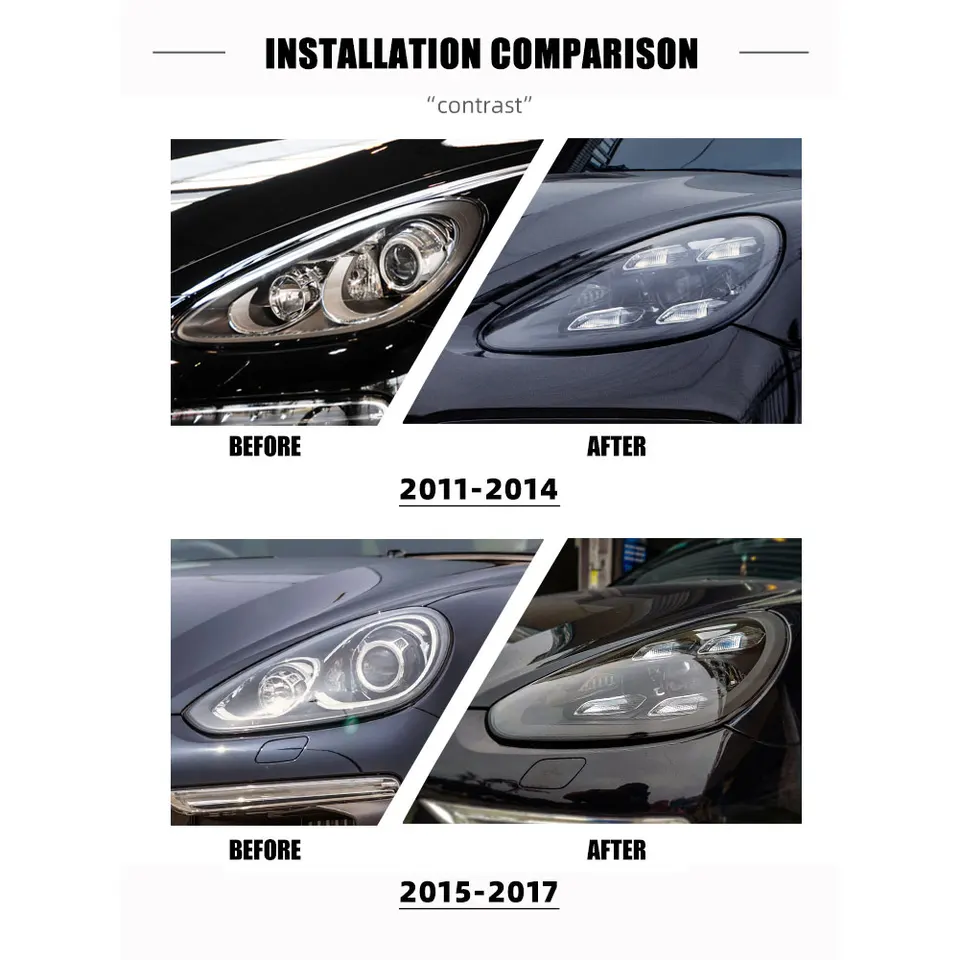 ポルシェ カイエン 2011-2018 高品質 LED ヘッドライト 958.1 958.2