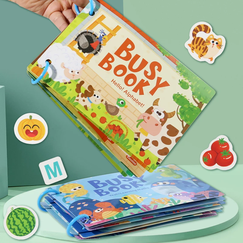 Libro Montessori Baby Occupato Il mio primo libro silenzioso Incolla Apprendimento precoce Educazione Ty Gioco di abbinamento giocattolo per bambini per bambini 2 3 anni