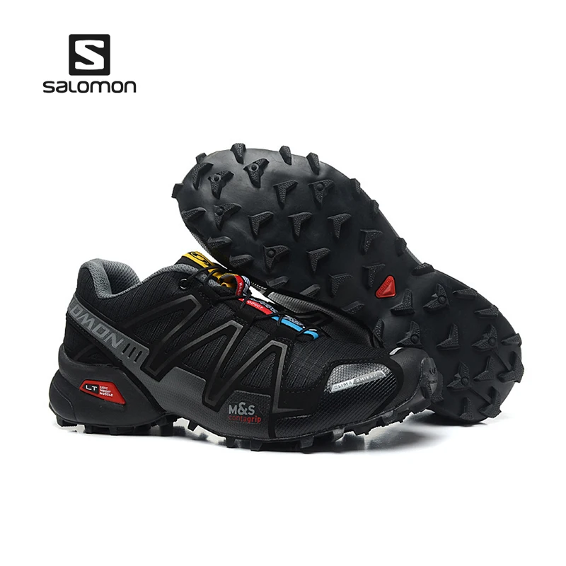 Salomon Speed Cross 3 negro rosa blanco resistente al desgaste transpirable al aire libre zapatos para correr de montaña mujeres